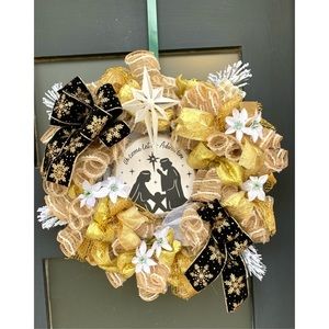 Nativity wreath‎ front door decor
